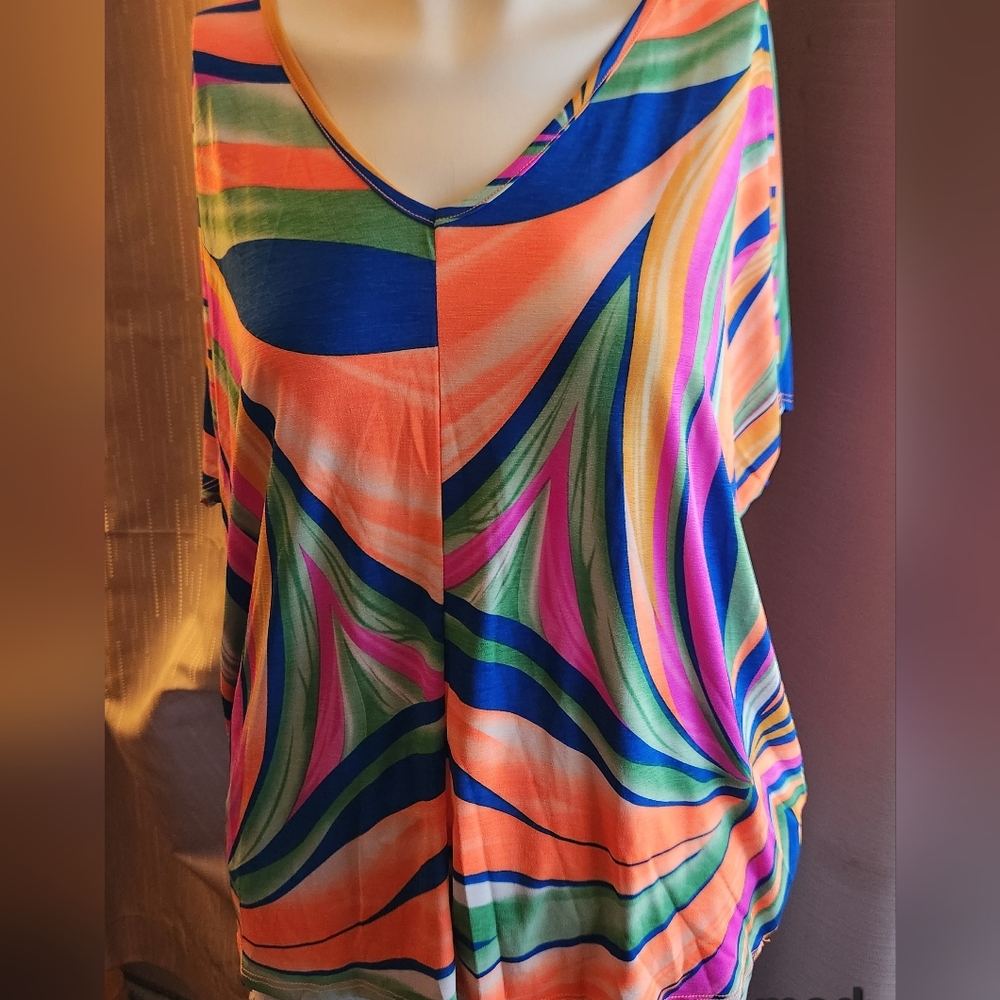 Sew In Love Multicolor V-Neck Top